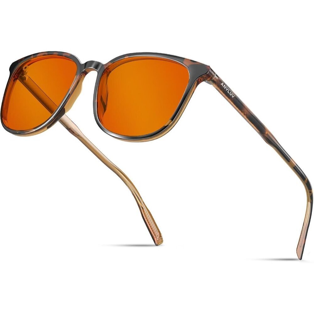 Unisex Tortoiseshell Eyewear Look Clear Frame Yellow Lens Anti Eyestrain Glasses